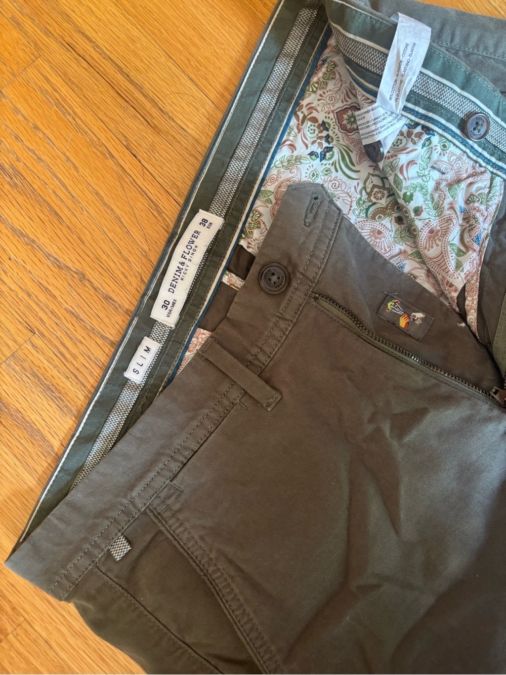 LIKE NEW Denim & Flower Slim Fit Olive Green Men’s Chino Pants